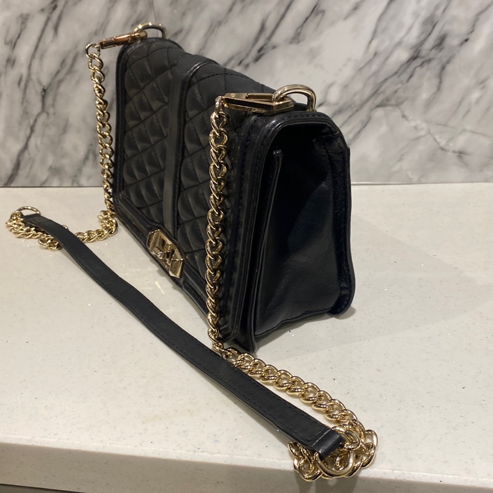 Elegant Rebecca minkoff Black crossbody Quilted Chain Bag - Picture 4 of 8